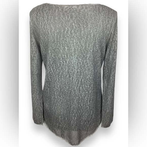 Suzy D London Lightweight Grey Marled Sweater Metallic trim - Picture 5 of 6